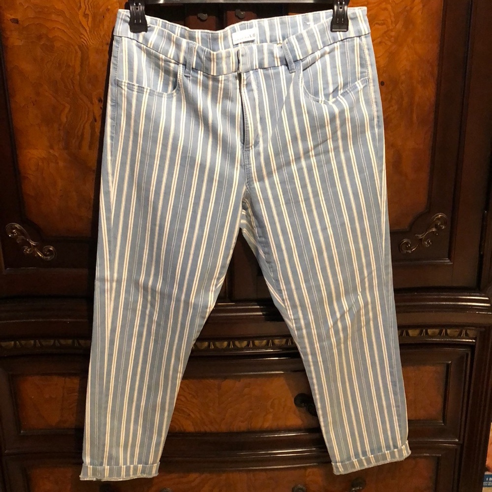 Loft cropped striped pant size 12
